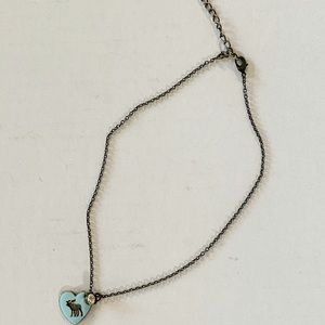 Abercrombie tiffany green heart logo  Necklace
